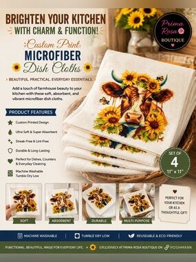Customized microfiber dish cloths.